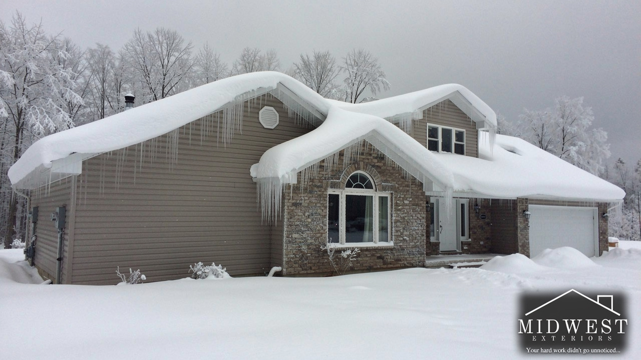 Northern Michigan winter conditions with snow and ice